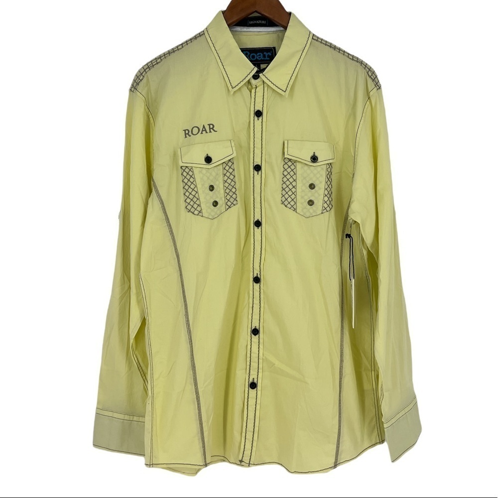NWT’S ROAR Signature longsleeve embroidered western shirt NEW
